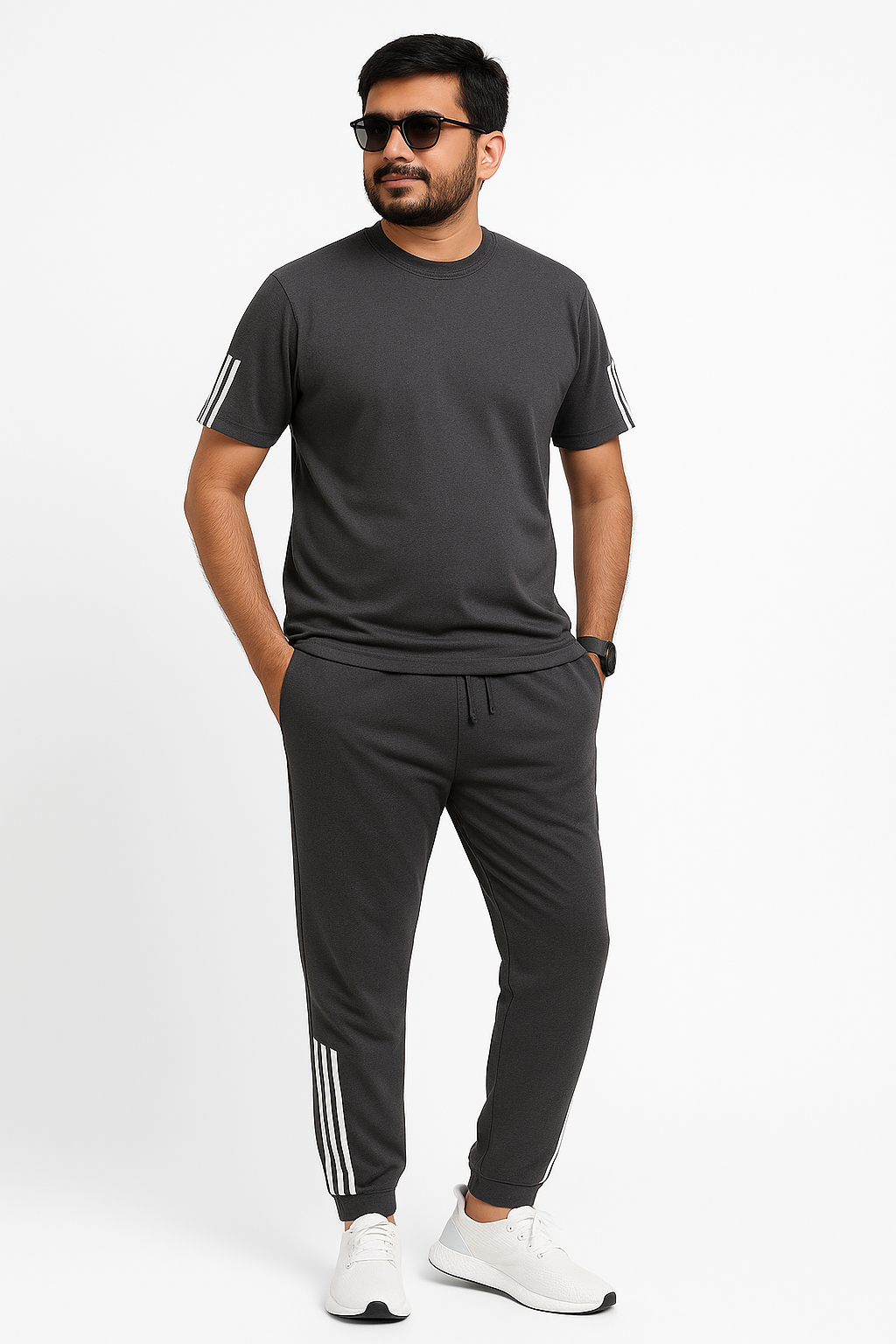 Men's Charcoal summer tracksuits front