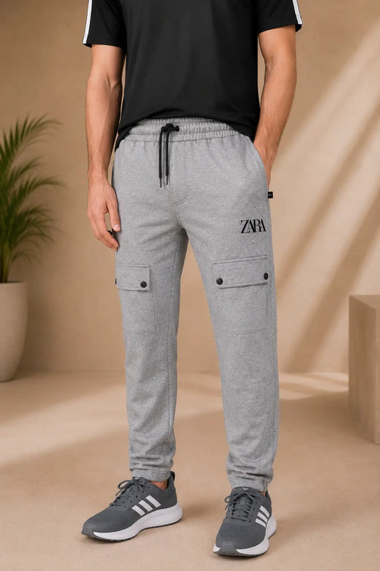 Men's Silver Grey Cargo Trouser