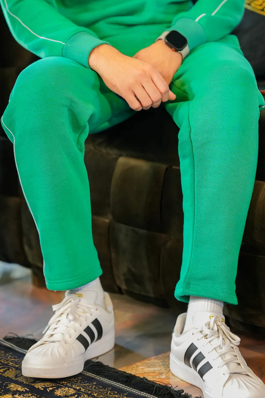 Unisex Emerald Green Fleece Track Trouser