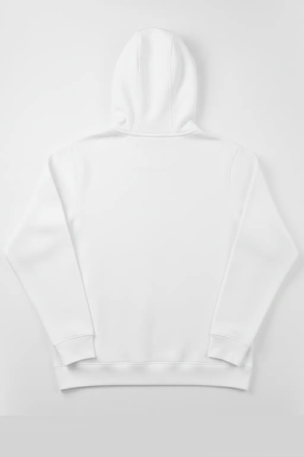 Back view of White Color Zipper Hoodie