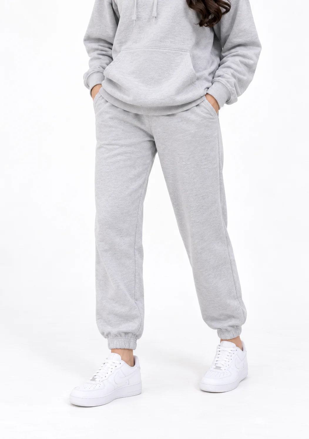 Heather Grey Pullover Hoodie & Jogger Pants for Women