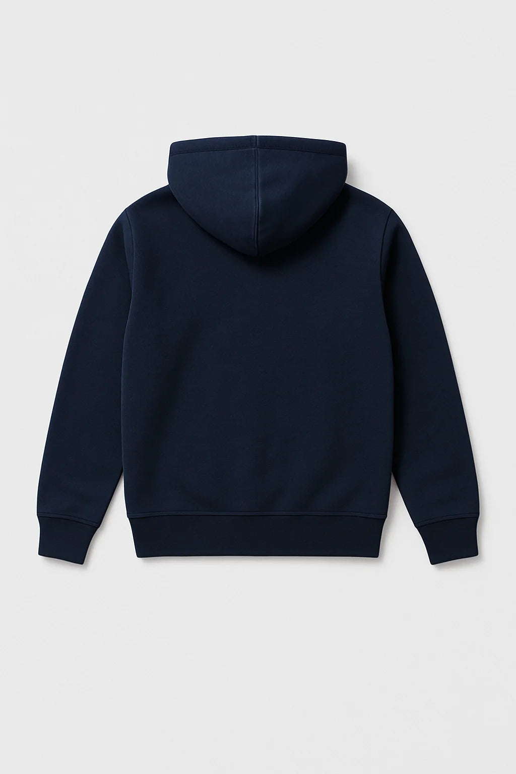 Blue Unisex Navy Blue Zipper Hoodie Back