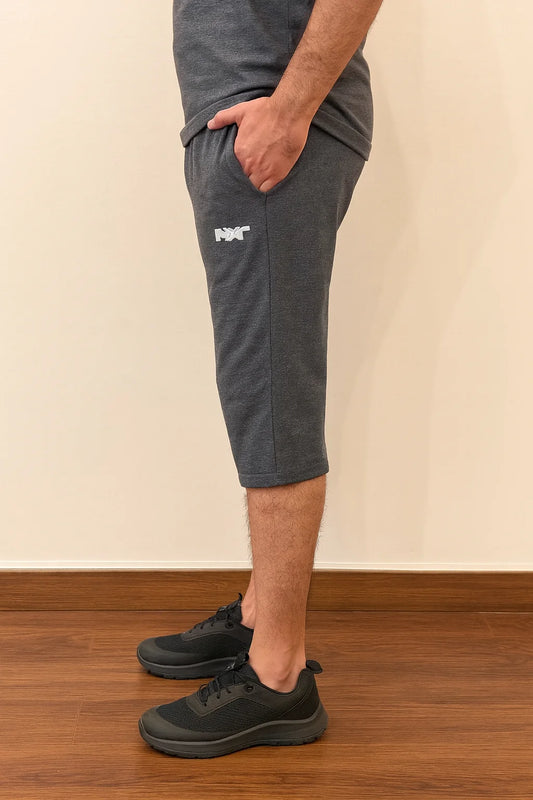 Side profile of Men’s Grey Shorts summer casual wear