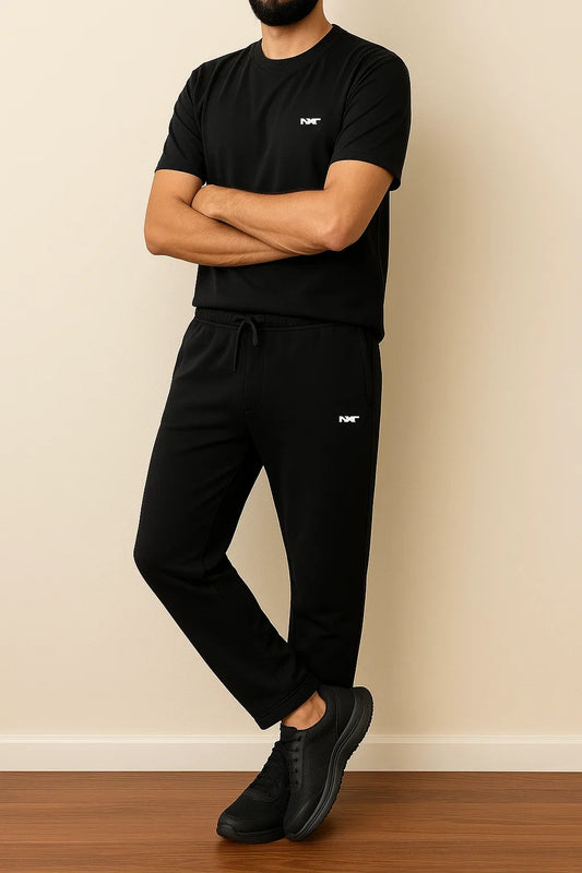 Men’s Black Cotton Tracksuit with NXT Logo – Casual Athleisure Set | Nxtwears