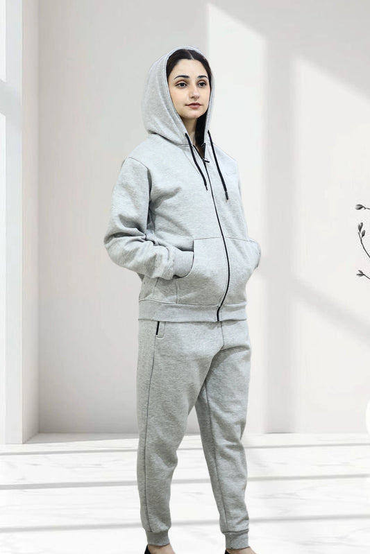 Nxtwears unisex Grey hoodie and pajama set for Female Side