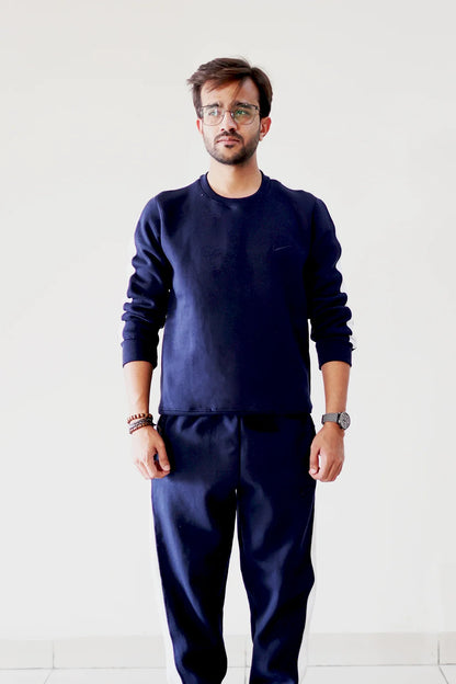 Front view of Men wearing Sweatshirt with Matching trouser in fleece