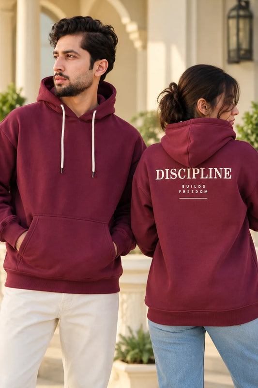 Discipline Burgundy Unisex Oversized Hoodie