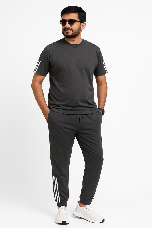 Men's Charcoal summer tracksuits front