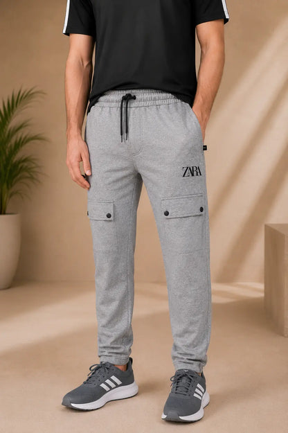 Men's Silver Grey Cargo Trouser