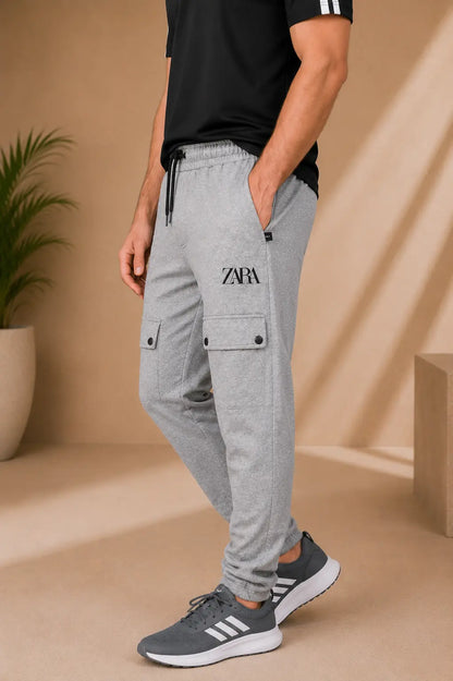 Men's Silver Grey Cargo Trouser