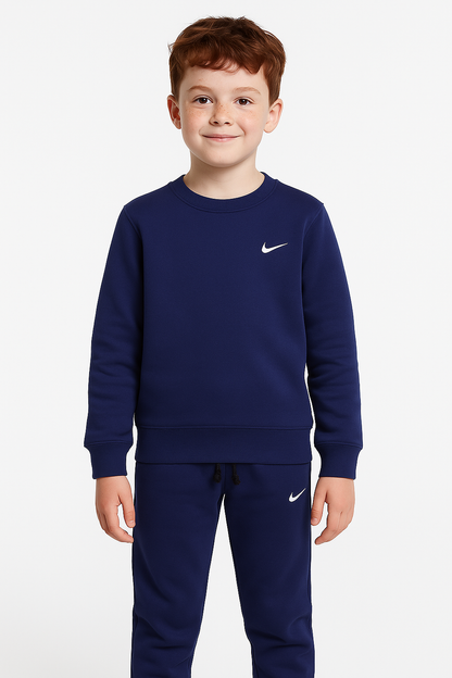 Kids Premium Winter Sweatsuit with Nike logo – Navy Blue | Soft & Sporty