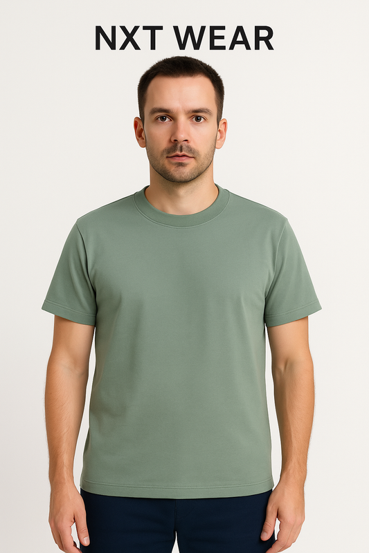 Basic Men's T-Shirt – Plain Crew Neck Cotton Tee for Daily Use