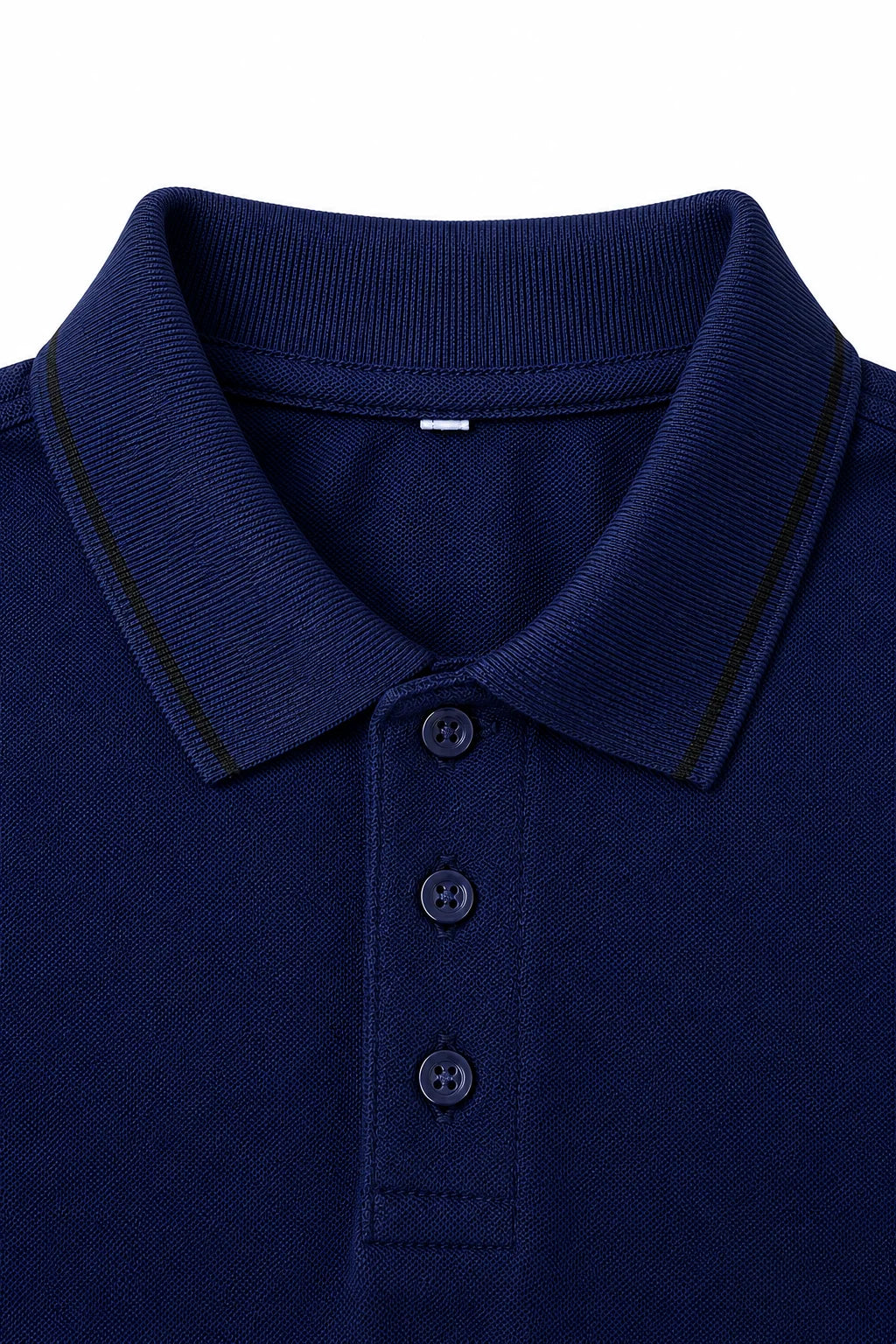 Basic Navy Blue Polo Tee for Men with Black Contrast on Collar