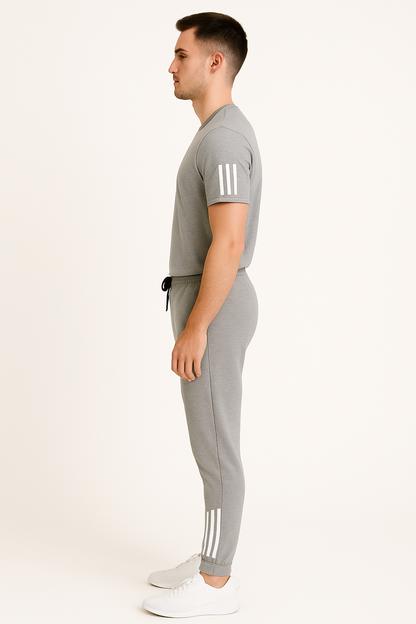 Men Summer Track suit light Grey – Sporty, Lightweight, Comfortable