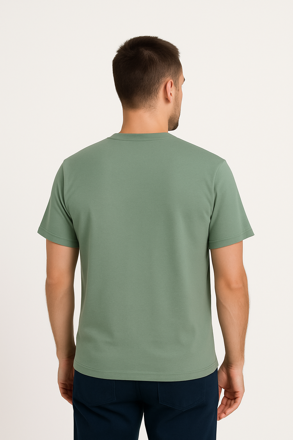 Basic Men's T-Shirt – Plain Crew Neck Cotton Tee for Daily Use