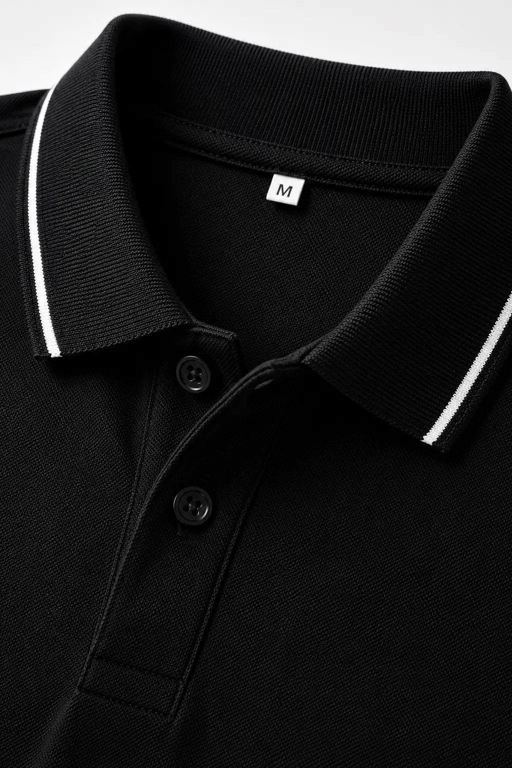 Close view of black polo Men tshirt