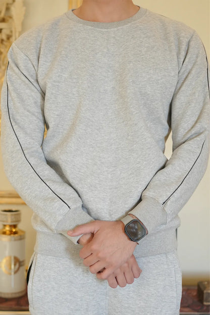 Unisex Sweatshirt Cotton Fleece- Heather Grey