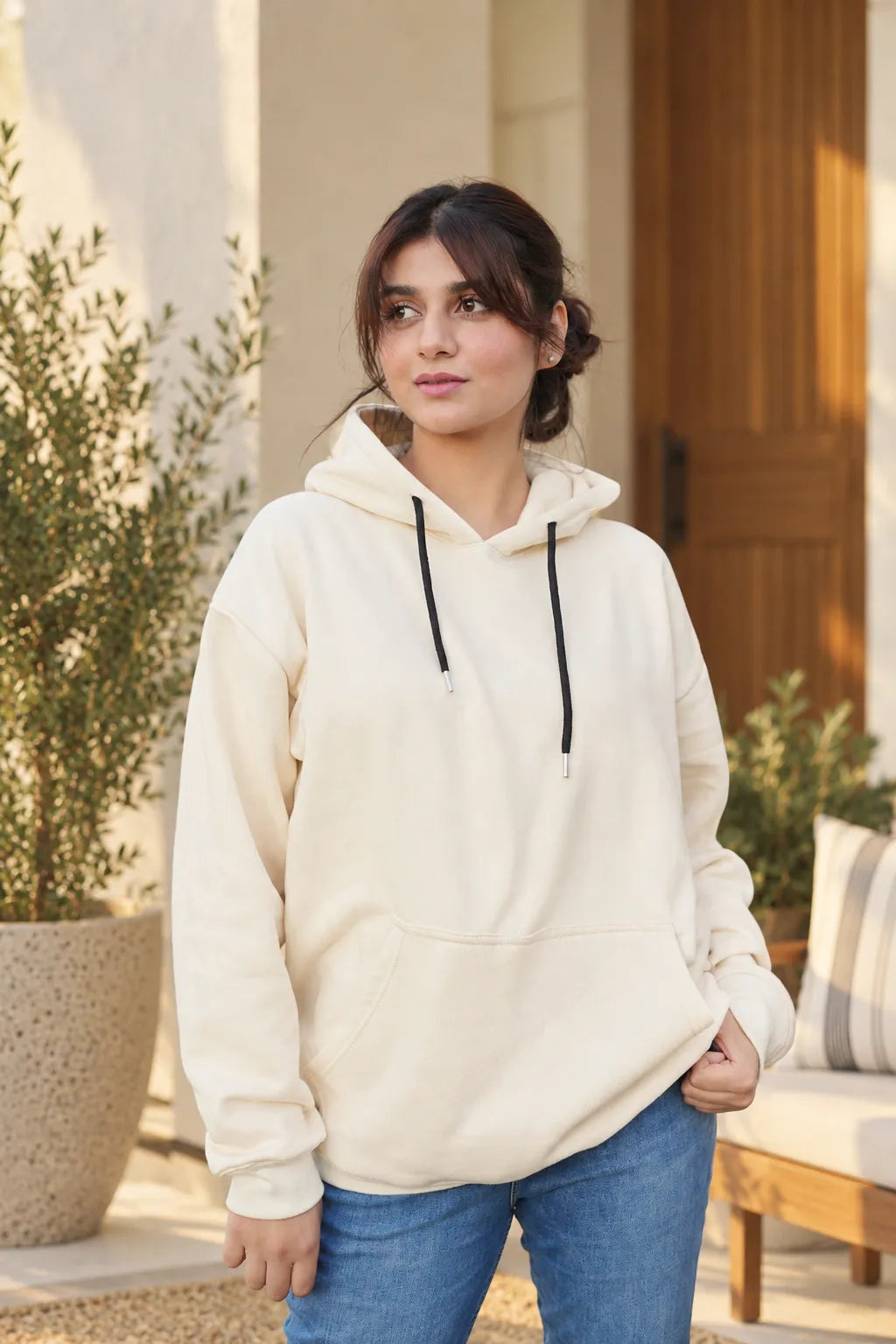 Discipline Cream Unisex Oversized Hoodie