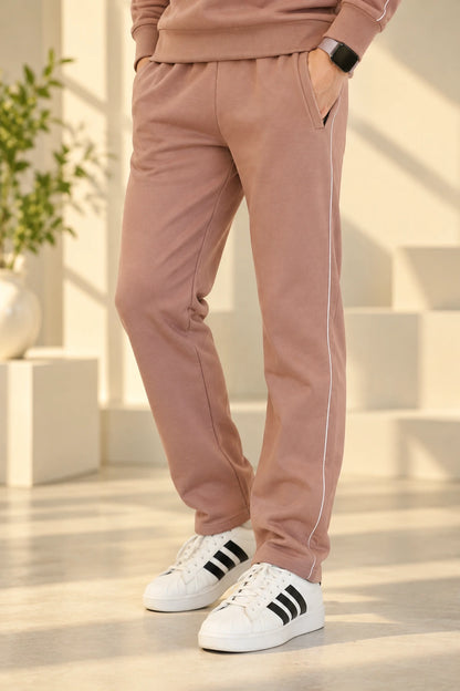 Unisex Dusty Rose Fleece Track Trouser