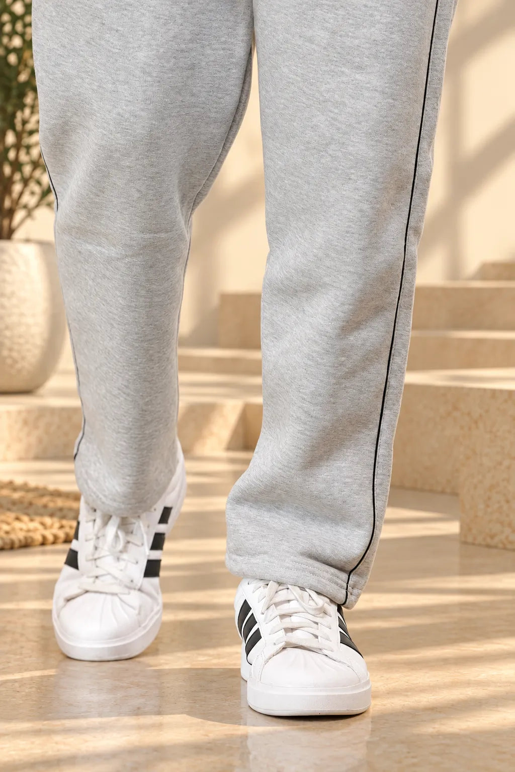 Unisex Heather Grey Fleece Track Trouser