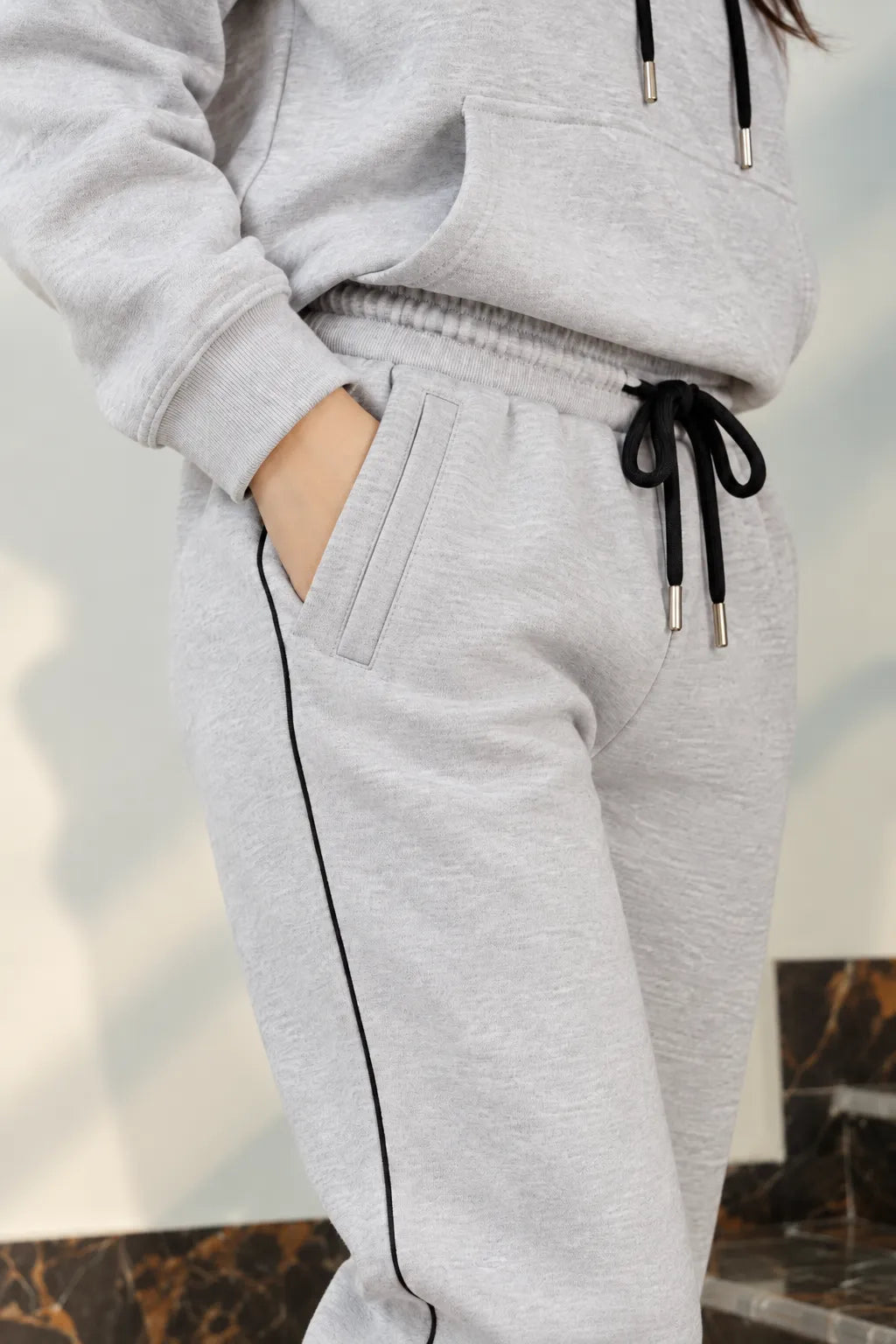 Unisex Heather Grey Fleece Track Trouser