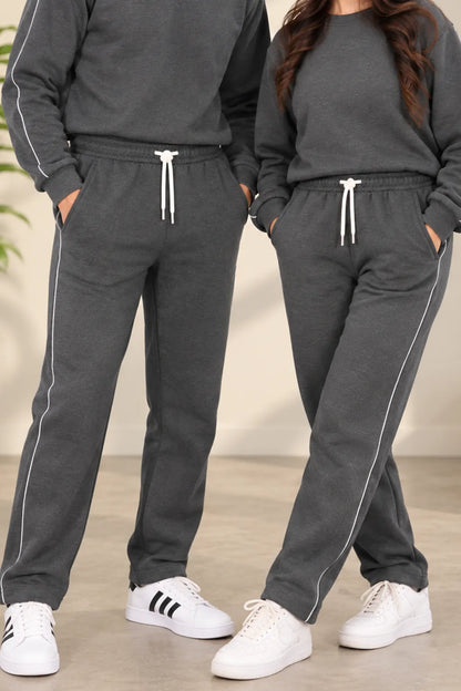 Unisex Charcoal Grey Fleece Track Trouser