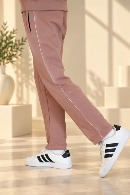 Unisex Dusty Rose Fleece Track Trouser