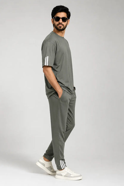 Men's Olive green Summer Tracksuit – Soft Cotton Co-ord Set | Nxtwears