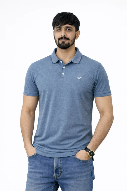 Men’s Premium Blue Polo Shirt – Soft Cotton