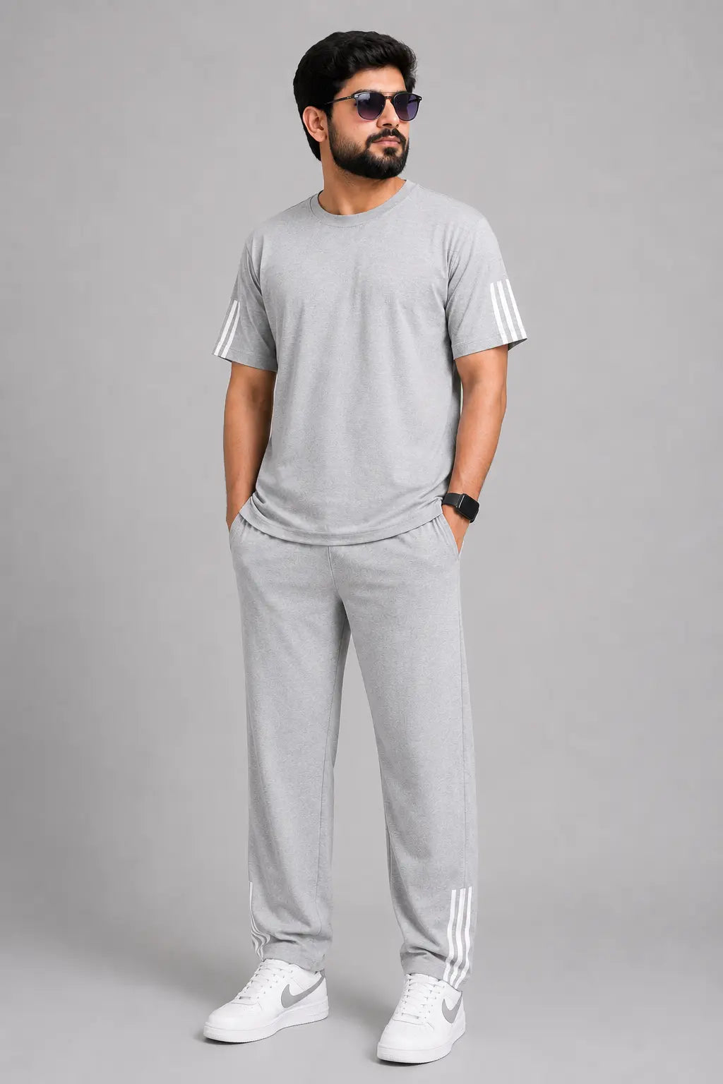 Men's Grey Summer Tracksuit – Soft Cotton Co-ord Set | Nxtwears