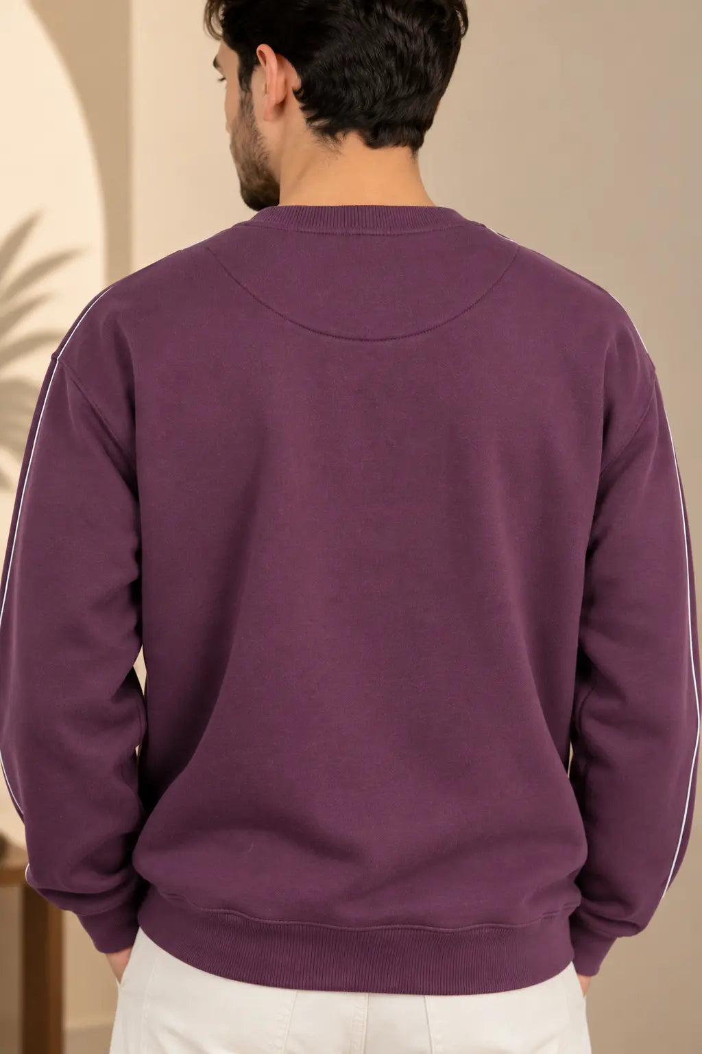 Unisex Sweatshirt Cotton Fleece - Burgundy Purple
