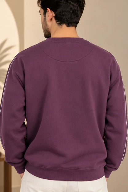 Unisex Sweatshirt Cotton Fleece - Burgundy Purple