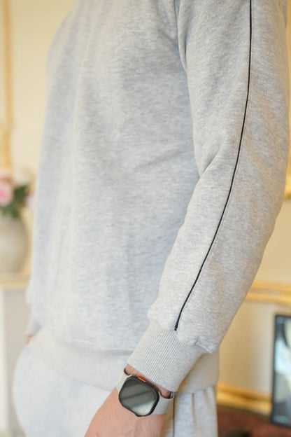 Unisex Sweatshirt Cotton Fleece- Heather Grey
