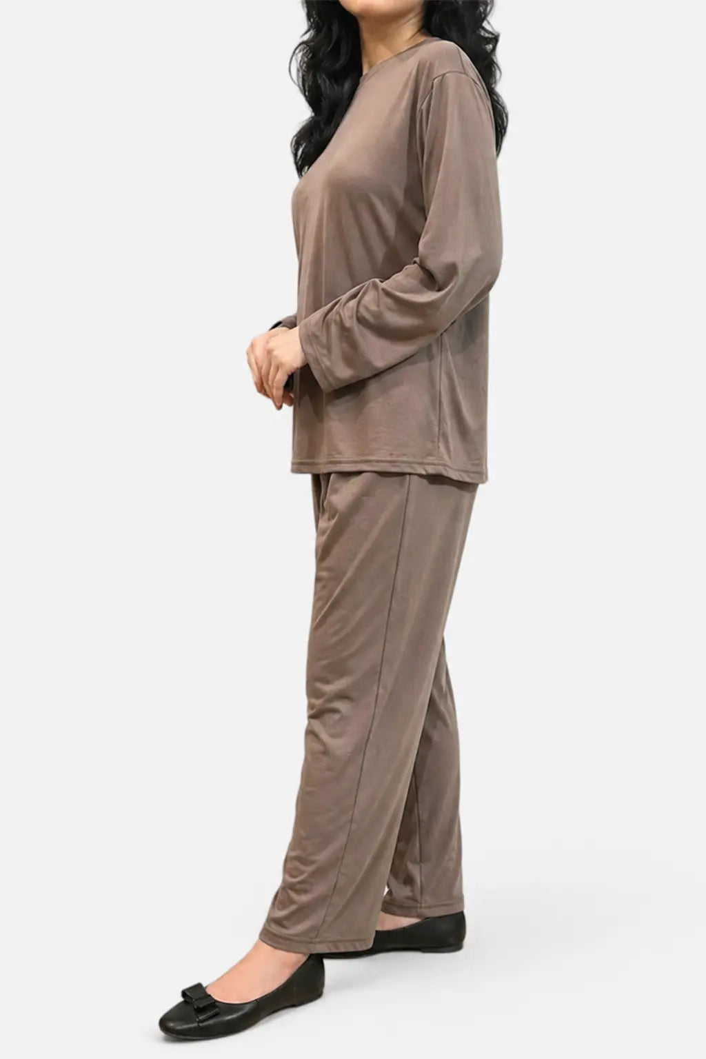 Women Taupe Coord Set – Relaxed Fit Loungewear