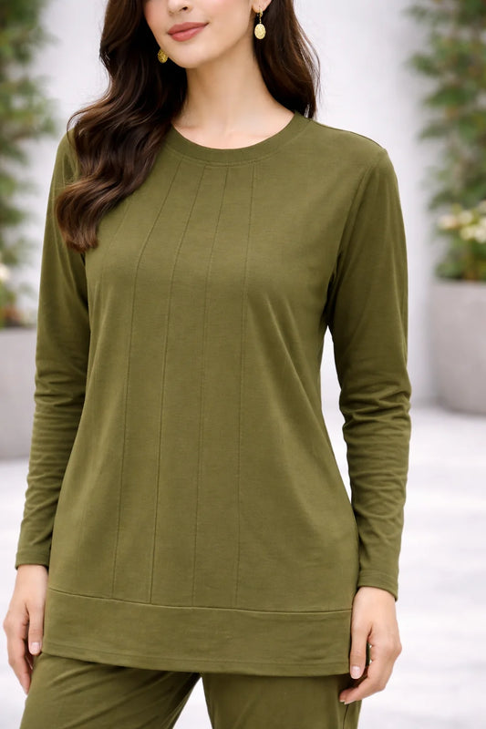 Nxtwears Women’s Olive Cotton Coord Set