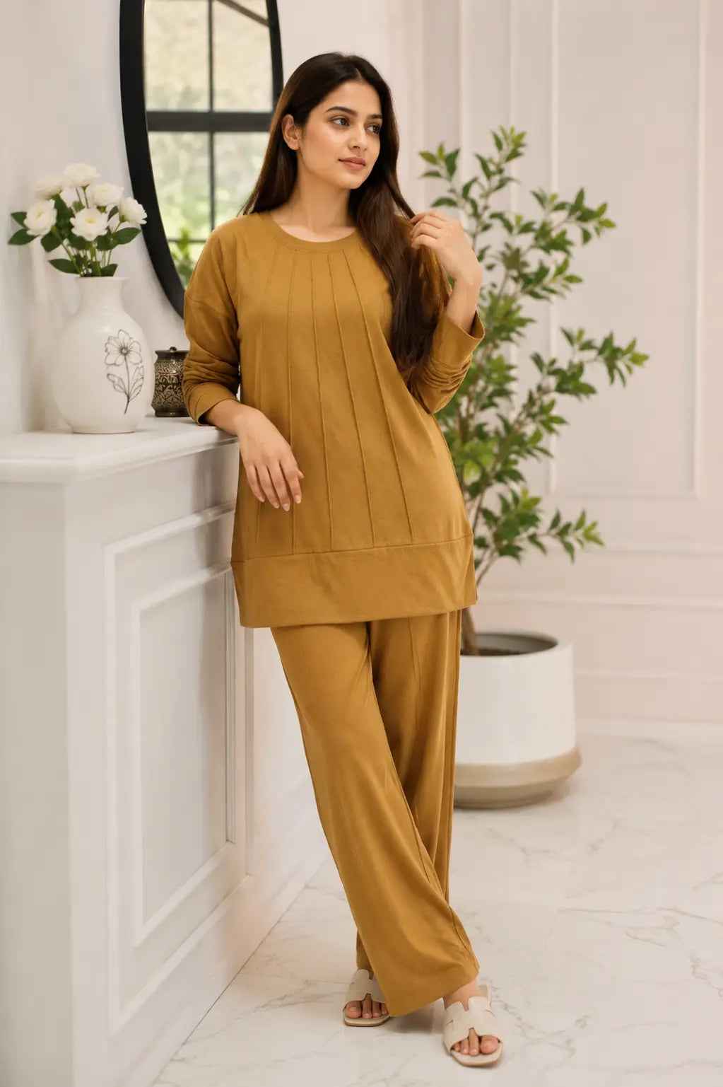 Pack of 2 Women's Cotton Lounge Sets | Relaxed Fit Co-Ord Suits