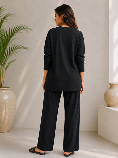 Nxtwears Women’s Black Cotton Coord Set