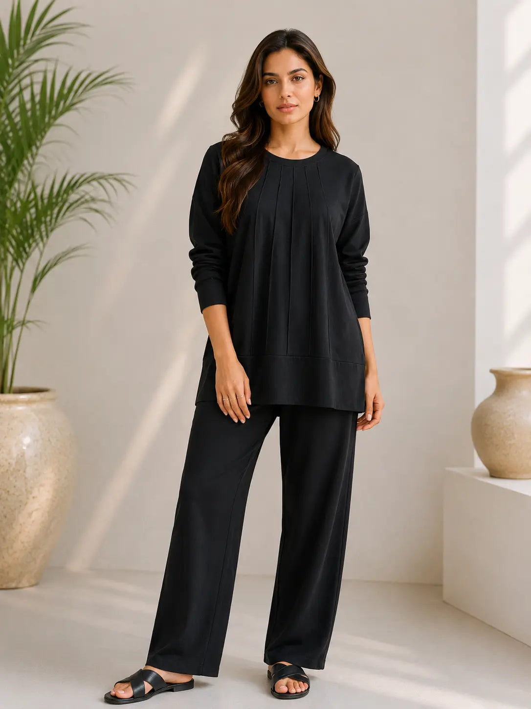 Nxtwears Women’s Black Cotton Coord Set