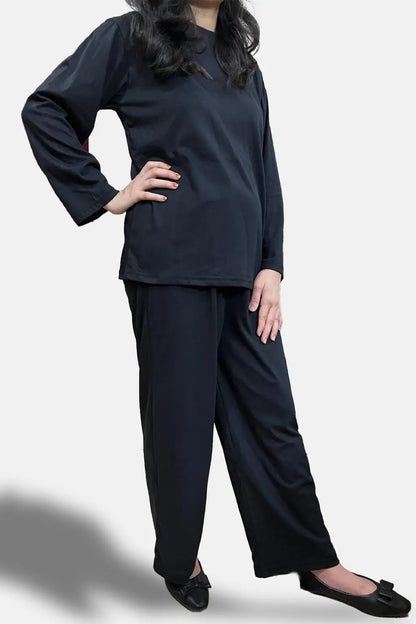 Loosefit Cotton black women coordset image