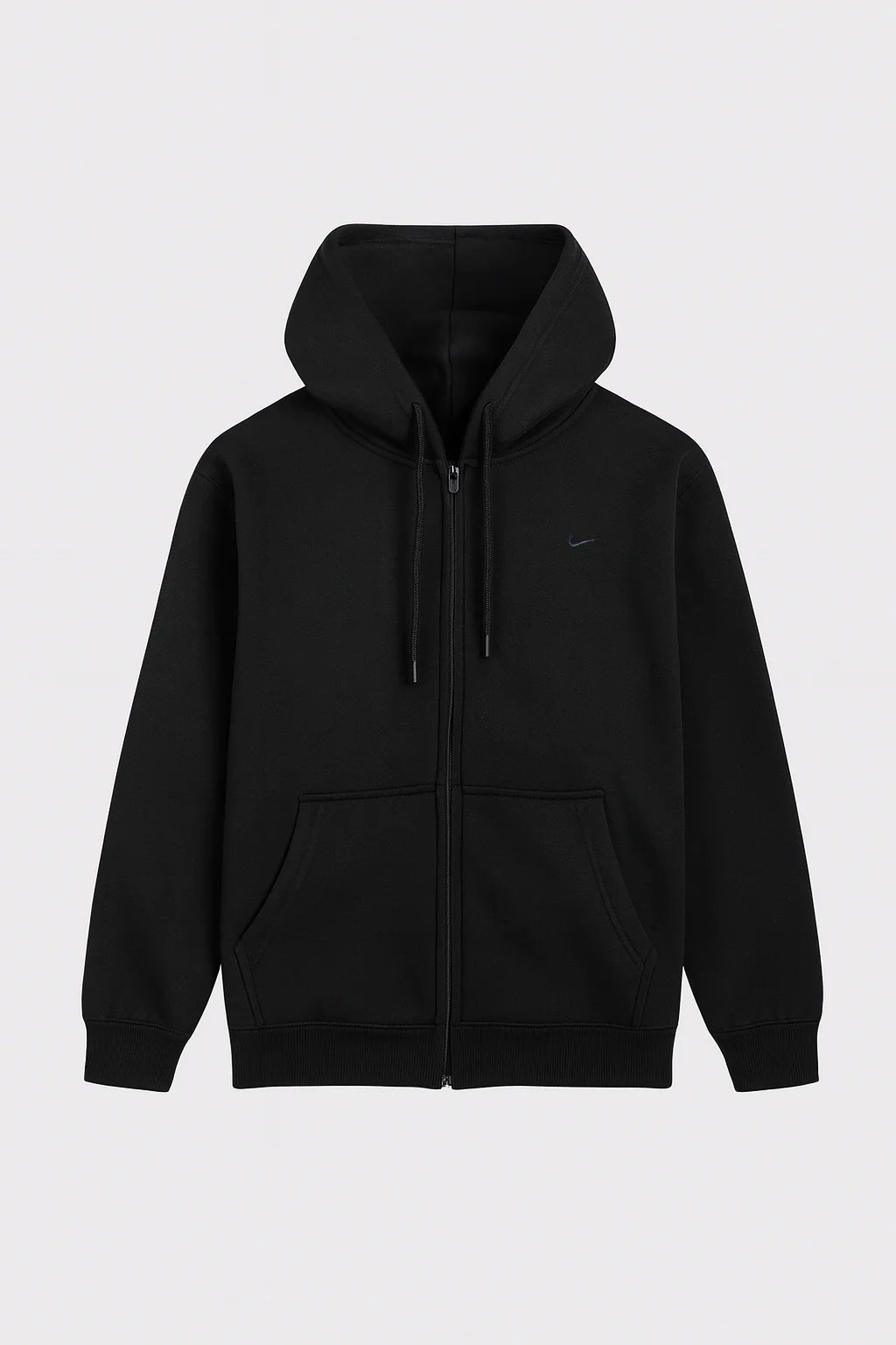 Unisex Black Zip-Up Hoodie with Premium Fleece Winter Hoodie