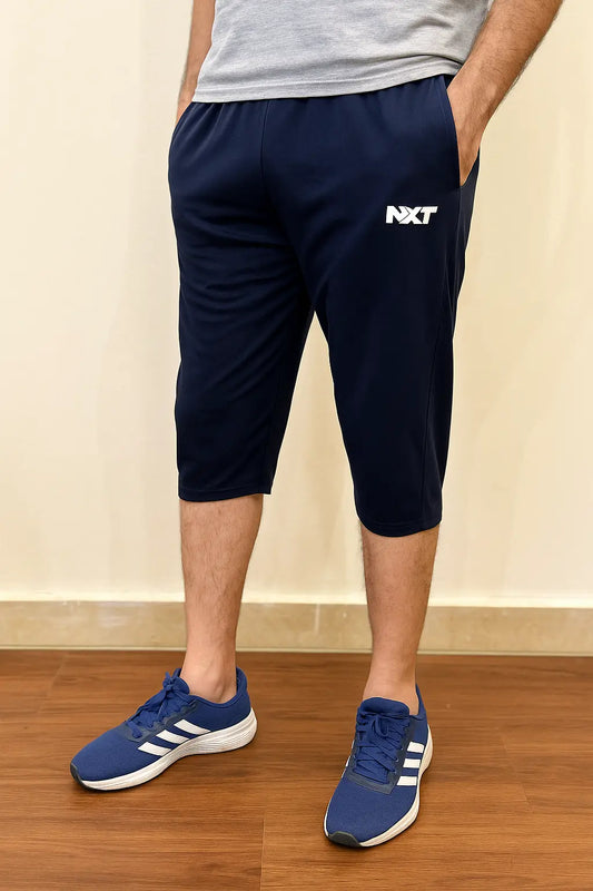 nxtwears men navy Blue cotton shorts side view