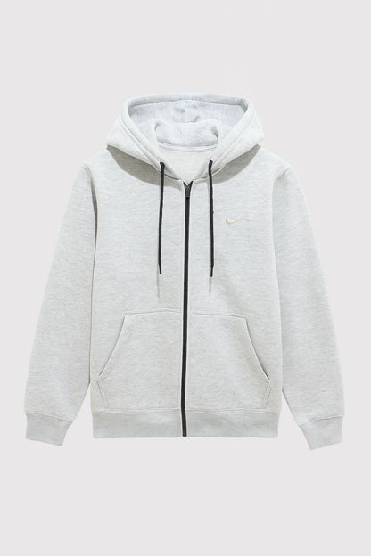 Unisex Heather Grey Zip-Up Hoodie & Premium Fleece Winter Hoodie