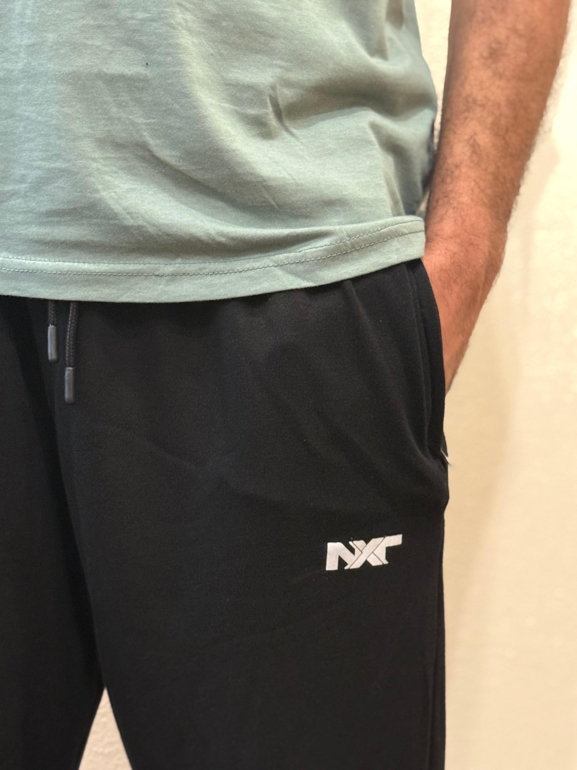 Nxtwears men’s athleisure set – green t-shirt and black shorts casual summer outfit